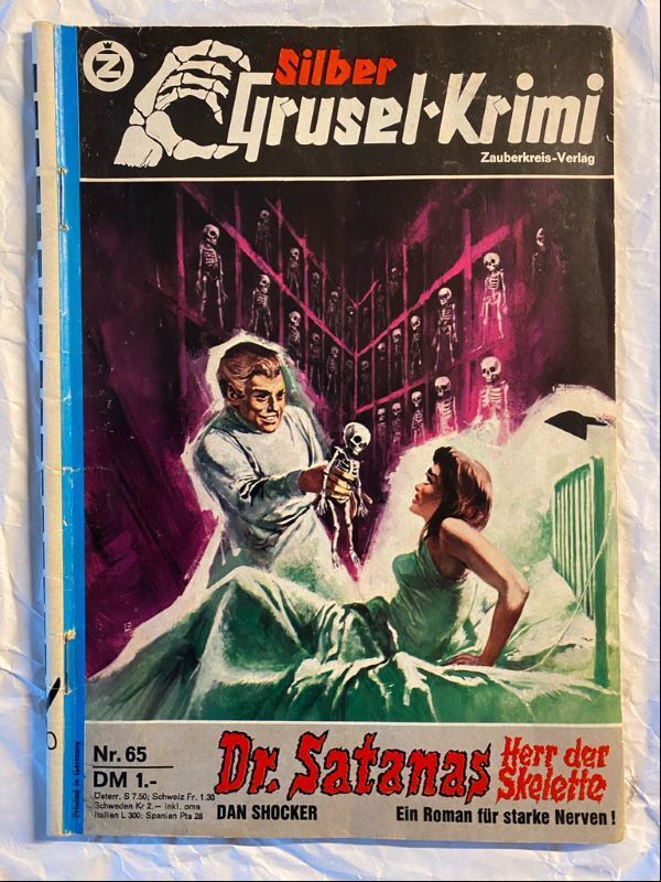 „Dr. Satanas – Herr der Skelette“ aus der Reihe „Silber Grusel-Krimi“ von Dan Shocker, 1974